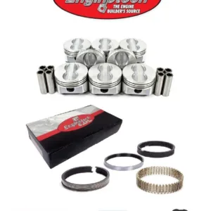 New Premium Chevy 350 Sbc V8 Flat Top Pistons And Cast Piston Rings